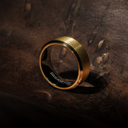 8mm Beveled Ring Set - 24K Gold