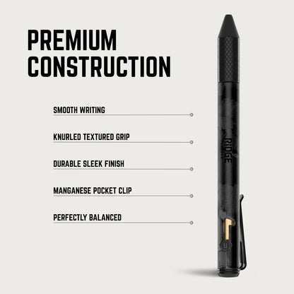 Ridge Bolt Action Pen - Stonewashed Titanium