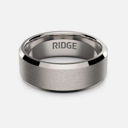 8mm Beveled Ring Set - Platinum - Tantalum Carbide