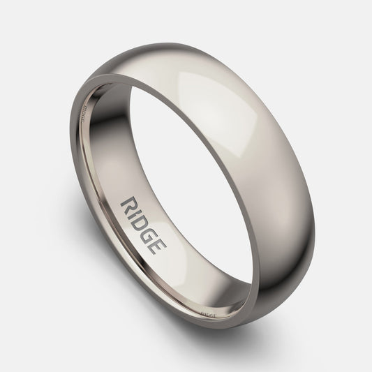 6mm Rounded Ring Set - Platinum - Tantalum Carbide