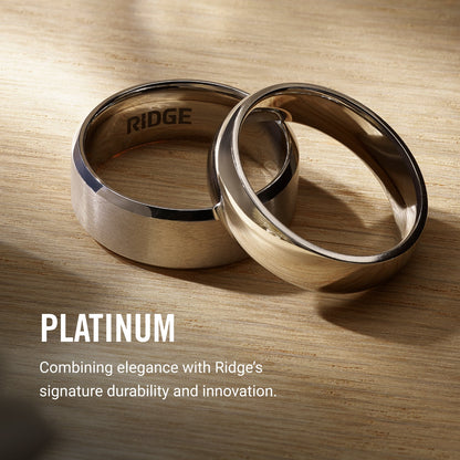 6mm Rounded Ring Set - Platinum - Tantalum Carbide