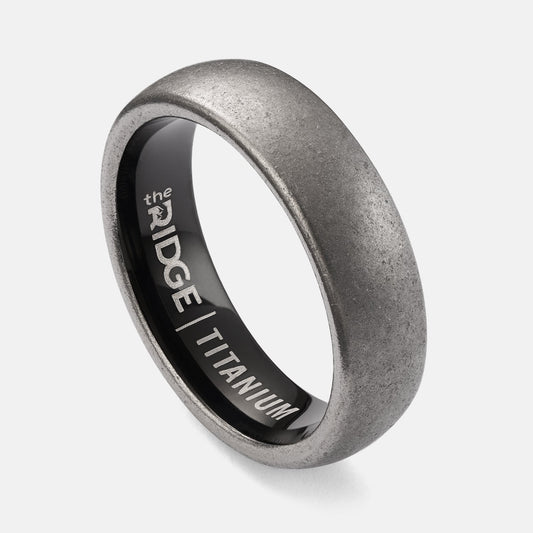 6mm Rounded Ring Set - Stonewashed Titanium