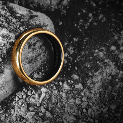 6mm Rounded Ring Set - 24K Gold