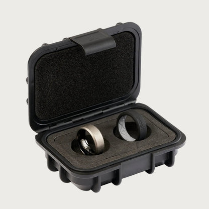 8mm Beveled Ring Set - Stonewashed Titanium