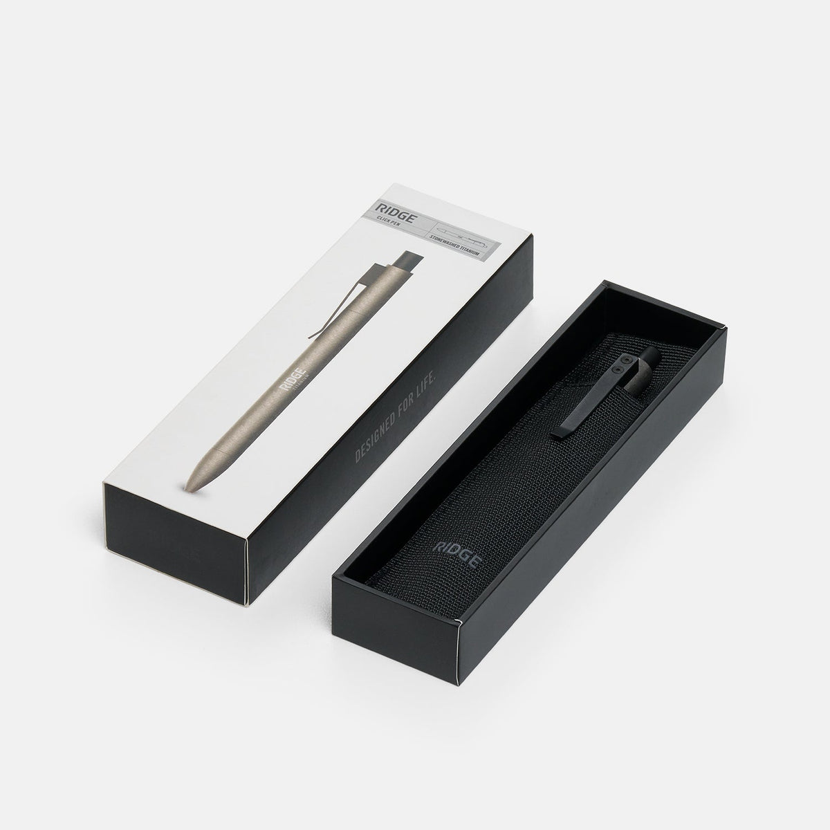 Ridge Click Pen - Stonewashed Titanium