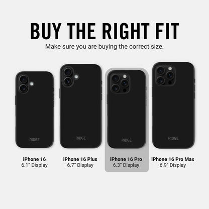 Ridge Phone Case - Matte Black - iPhone 16 Pro