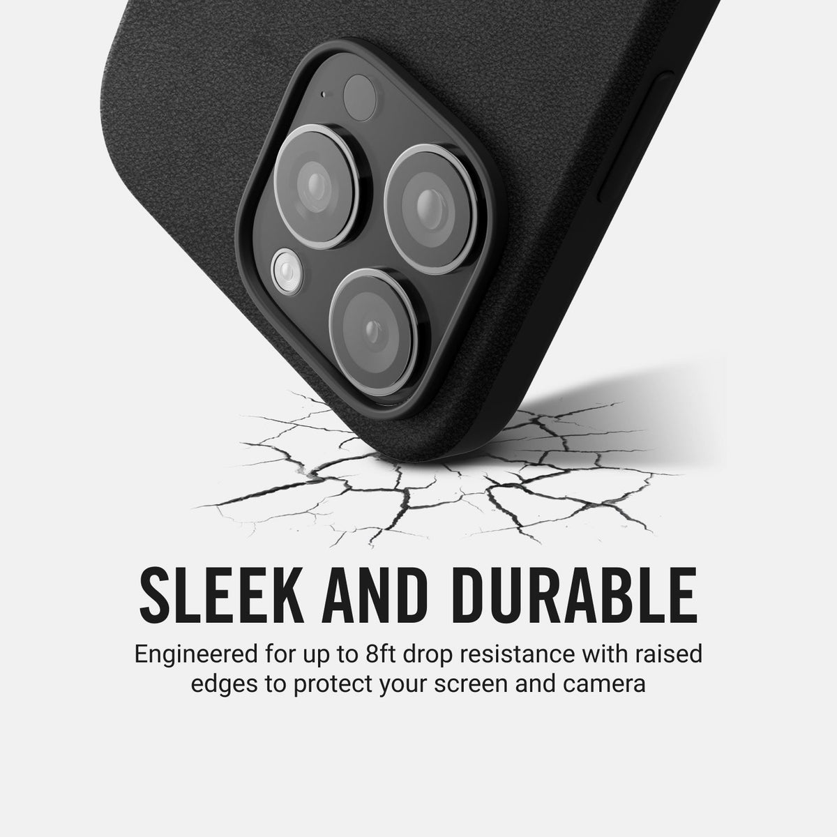 Ridge Phone Case - Midnight Black Leather - iPhone 16 Pro Max
