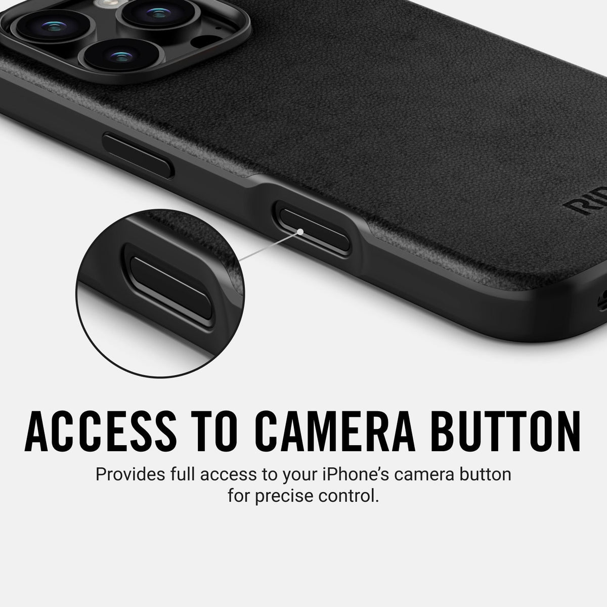 Ridge Phone Case - Midnight Black Leather - iPhone 16 Pro Max